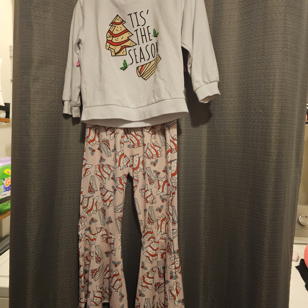 Kids Holiday Matching Set - White and Pink